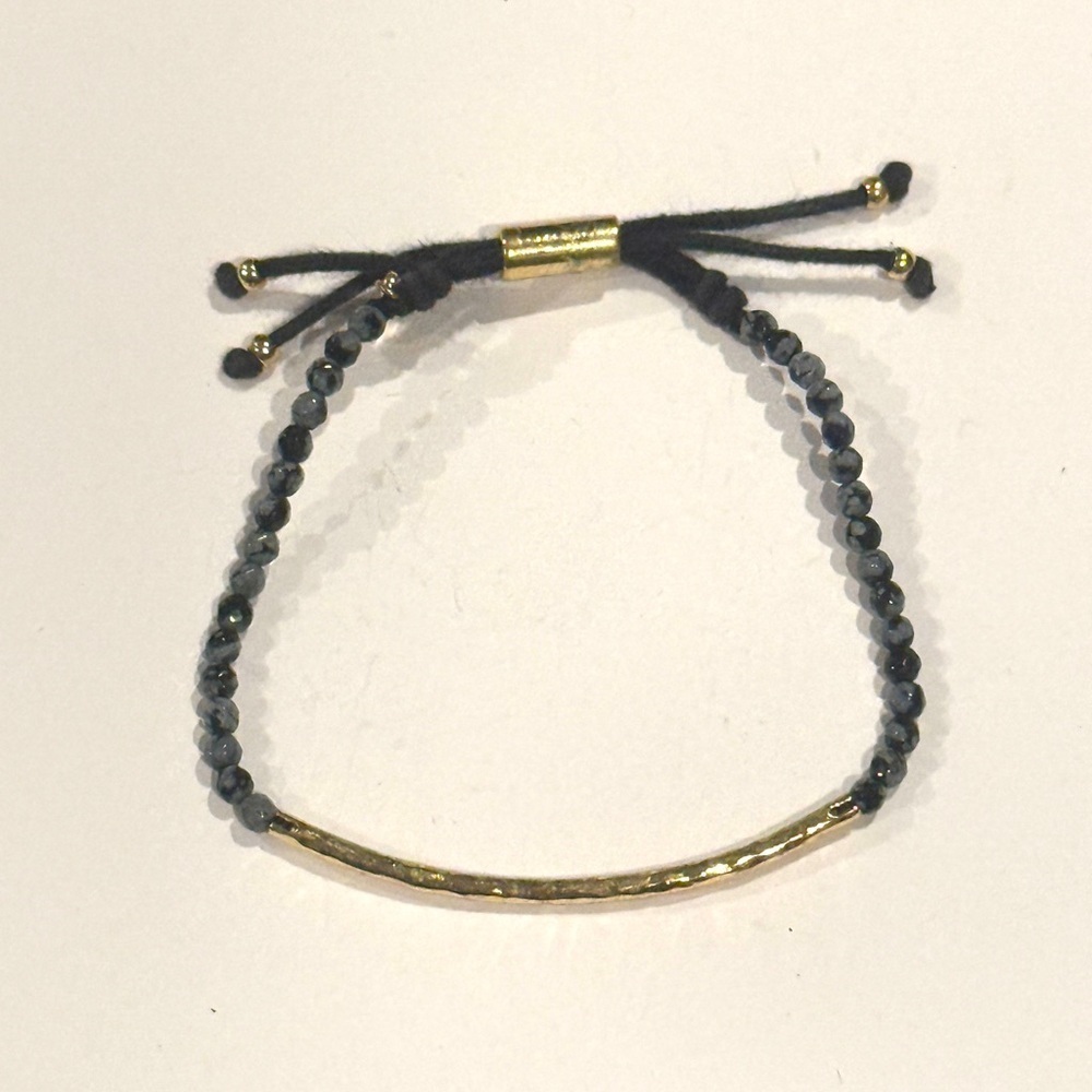 Black and Gold Beaded Bracelet